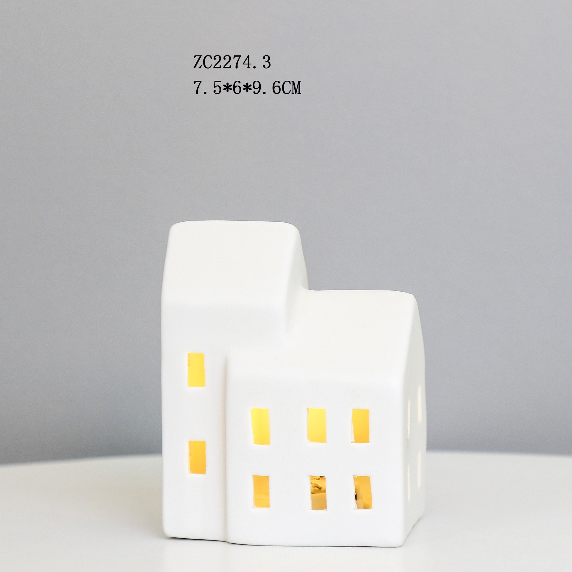 Nórdico cerámica candelabro pequeña casa LED noche luz linterna Navidad decoración artesanía Comercio exterior al por mayor