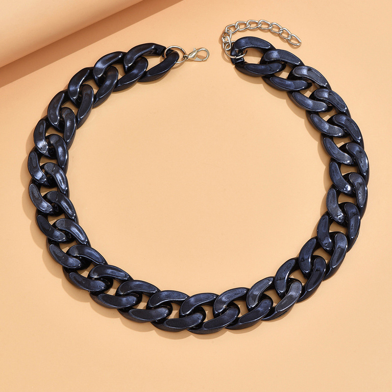 Daily Occasion Vintage Style Color Block Solid Color Acrylic Chain Necklaces Wholesale