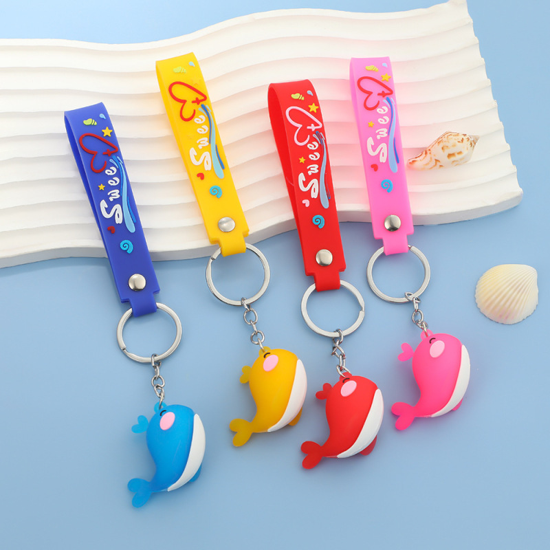 夏の海洋動物イルカタコクジラタツノオトシゴキーホルダーペンダントバッグスーパーマーケットキーホルダー卸売|undefined