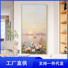 北欧一帆风顺玄关装饰画走廊过道墙面墙画温馨治愈系风景客厅挂画