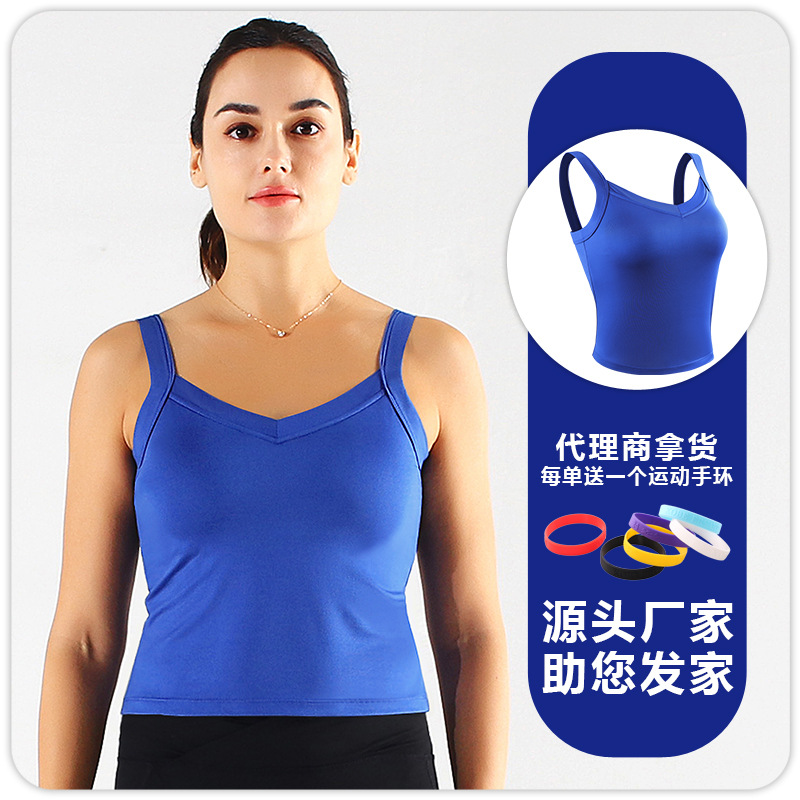 F8196 chaleco de mujer con cojín de pecho correr yoga transpirable rápido seco elástico cabina deportiva ropa interior ropa de ejercicio