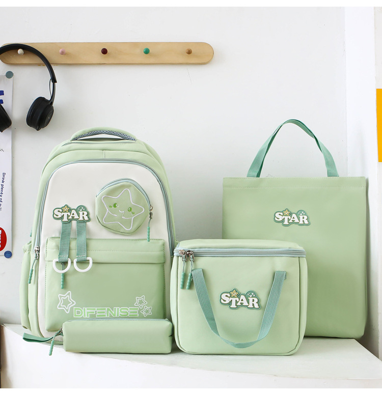 Kids Backpacks Primary And Secondary School Students Fashionable And Trendy, Insulated Lunch Bag, Large Capacity, Four Piece Set, Casual Backpack_voghion.com
