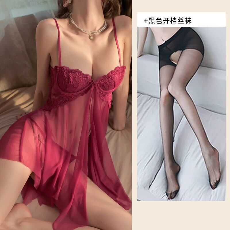 8813 와인 레드 + 블랙 오픈 양말