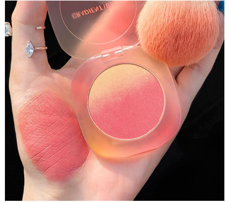 CVZ Three-color gradient Blush Contouring palette, high-gloss pink, not prone to flaking, natural nude makeup, energetic blush undefined
