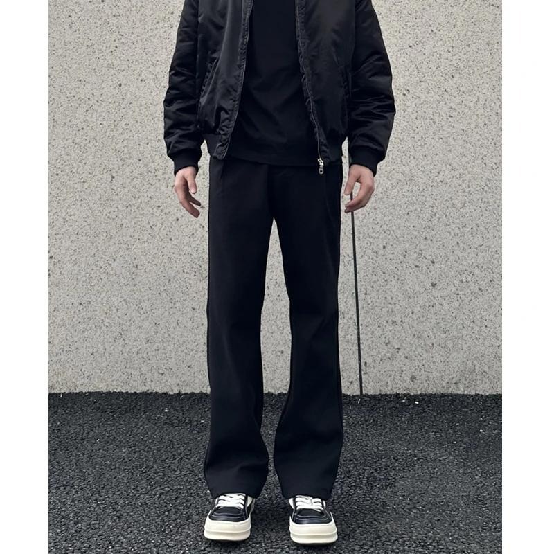 American Cleanfit Black Scimitar Sweatpants Men's Autumn and Winter Thickeneded Trendyy High Street Slim Straight Sports Casual Pants