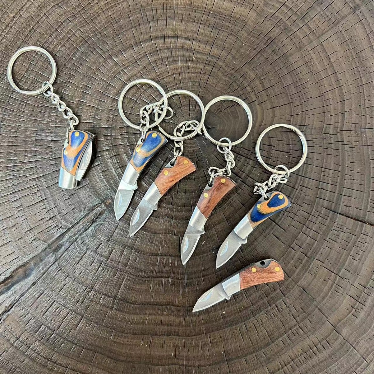 花梨木折叠美工刀迷你钥匙扣小刀锋利拆快递随身开箱刀便携裁纸刀