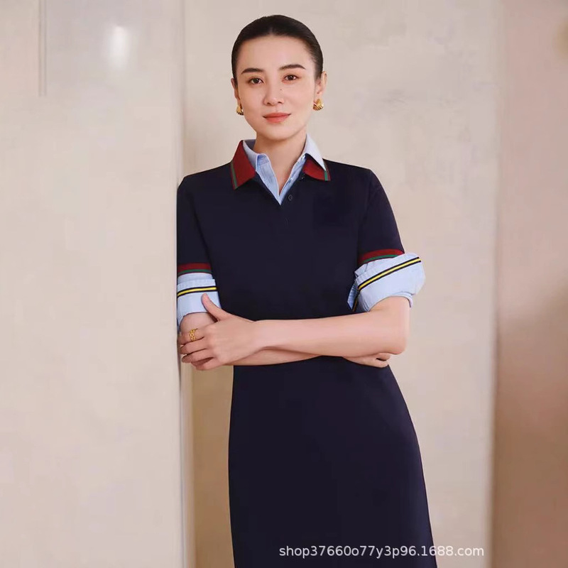 2025夏季新款潮牌H家小狗明星同款气质休闲百搭高尔夫POLO连衣裙|undefined
