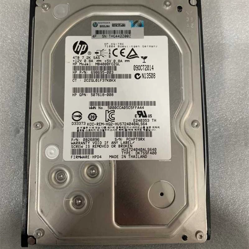 Оригинал 693689-B21 693721-001 4TB SAS 6G 7200 об/мин 3,5" серверный диск