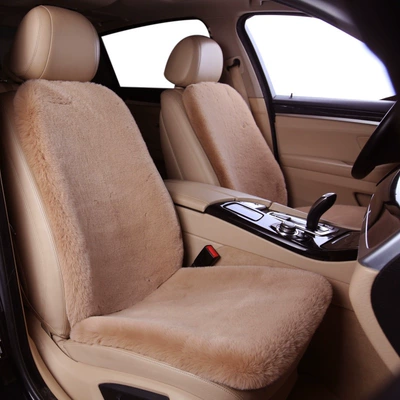 Plush Single-Piece Seat Car Seat – Wool pad - four-layers-of-thickened-1-single-seat-1-backrest-bean-paste
