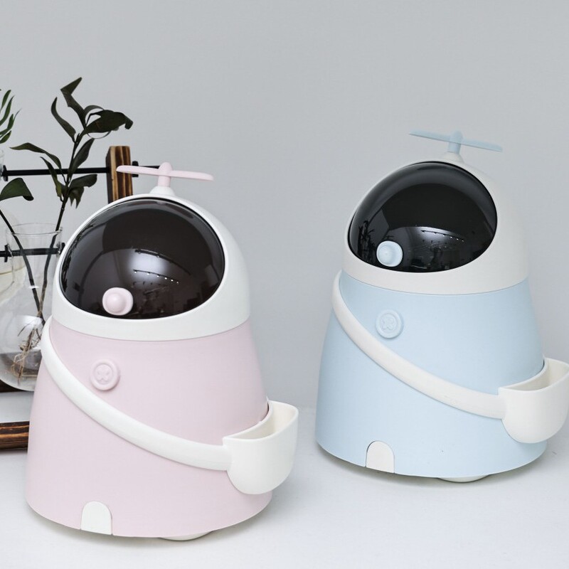 New Trendy Frog Mini Desktop Flip-Top Trash Can for Children and Students Office Debris Storage Box