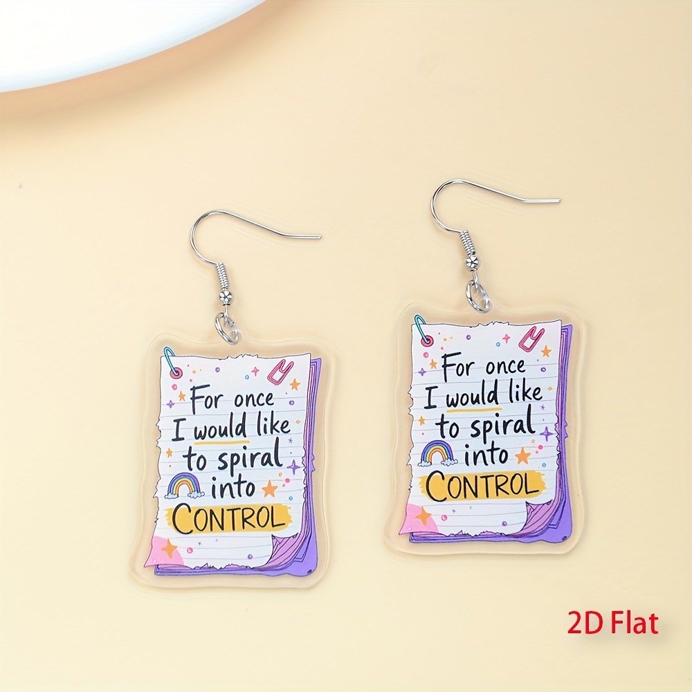 Acrylic rainbow design earrings stainless steel