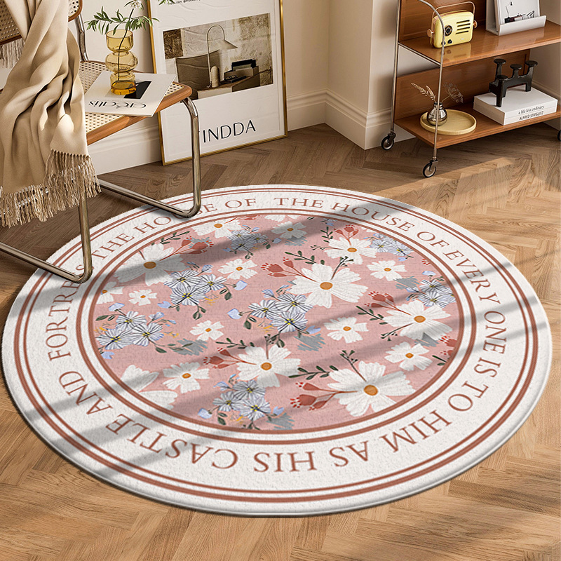 Tappeto rotondo vintage nordico boho in stile americano, leggero e lussuoso, persiano vintage in cashmere, tappetino poggiapiedi per divano da appendere in soggiorno,_voghion.com