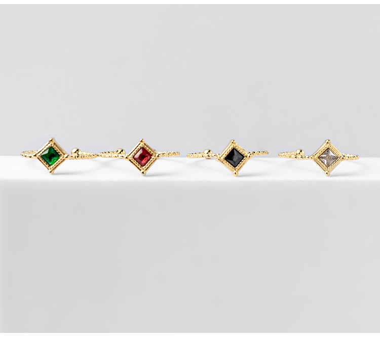 3g Weight Vacuum Plating Gold Plating Process 14K Gold Plated Plating Material Zircon Inlay Material Wholesale Jewelry Fashion Simple Style Prismatic 304 Stainless Steel Zircon 14K Gold Plated Rings