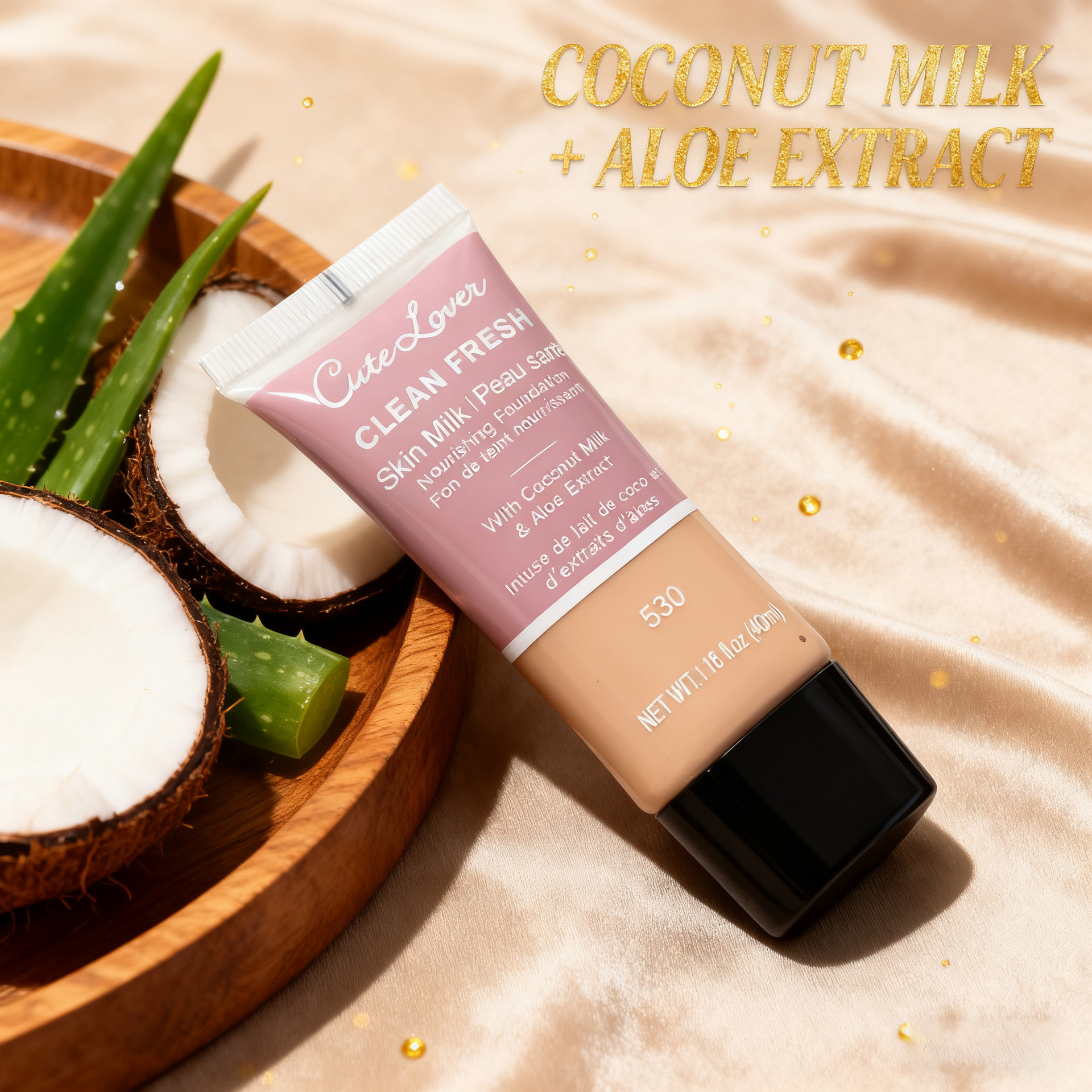 CUTELOVE Base de maquillaje ligero de color natural, suave, humectante, brillante, mate, transparente y brillante.