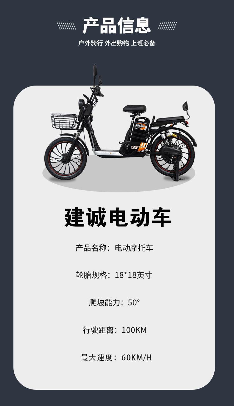 Large Tire Electric Bicycle Adult Two-Wheeled Electric Commuter Bike