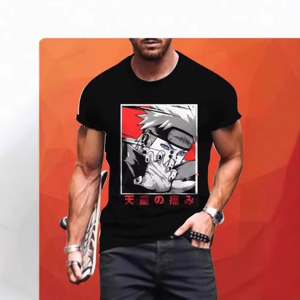 Ninja 2025 New Naruto Men's T-Shirt Sports Leisure 110-6XL Animation Street Dance Sasuke 2000 Quick Dry