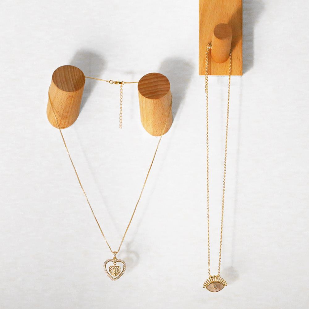 fashion eye pendant necklace simple  diamond-encrusted lcopper necklace