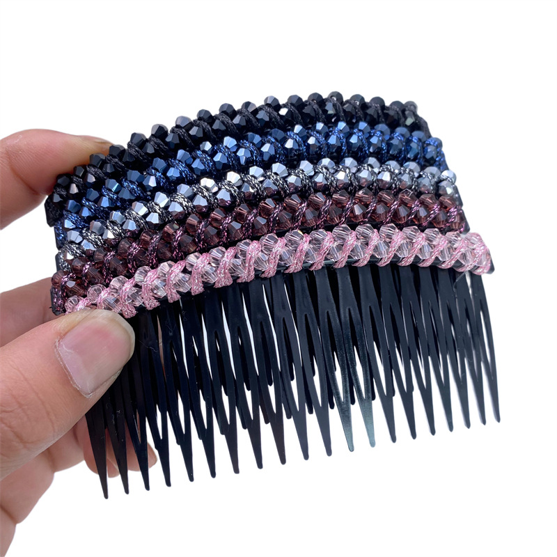 Venta caliente de cristal de bobinado peine de pelo insertar peine dos yuanes tienda de accesorios para el cabello accesorios para la cabeza suministro de dos yuanes boutique