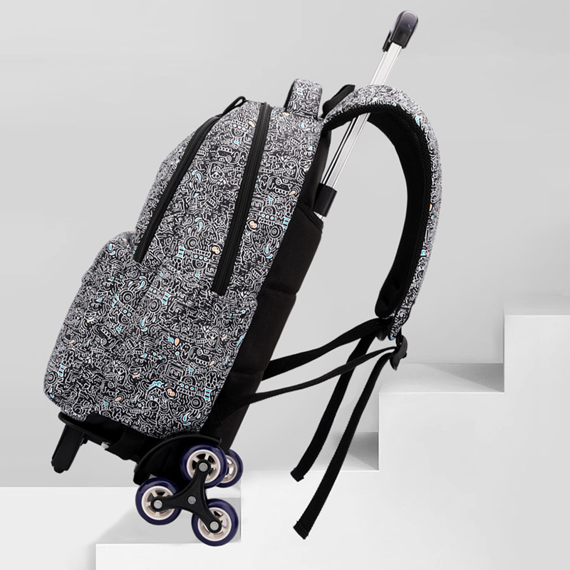 Mochila de estilo de pescado natural para estudiantes de primaria 3 - 6 grados para hombres y mujeres, mochila de tracción de estudiantes de secundaria ligera de gran capacidad