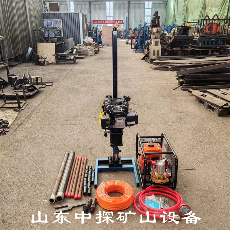 地质勘探岩层取芯设备 轻便型土壤取样钻机 30米野外钻探机配件