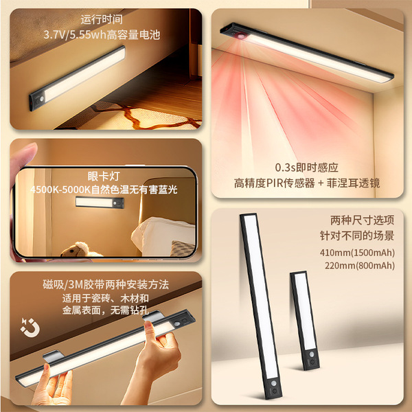 smart physiological induction magnetic night light for bed