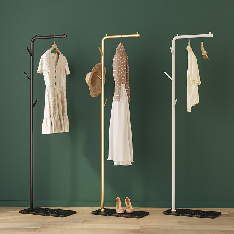 Vertical Display Rack Stainless Steel Clothes Hanger Clothing Store Shelf Live Broadcast Room Photo Women's Clothing Floor-Standing Clothes Hanger