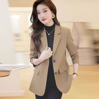 高级感西装外套女春秋季新款休闲气质洋气百搭开叉小西服上衣外套