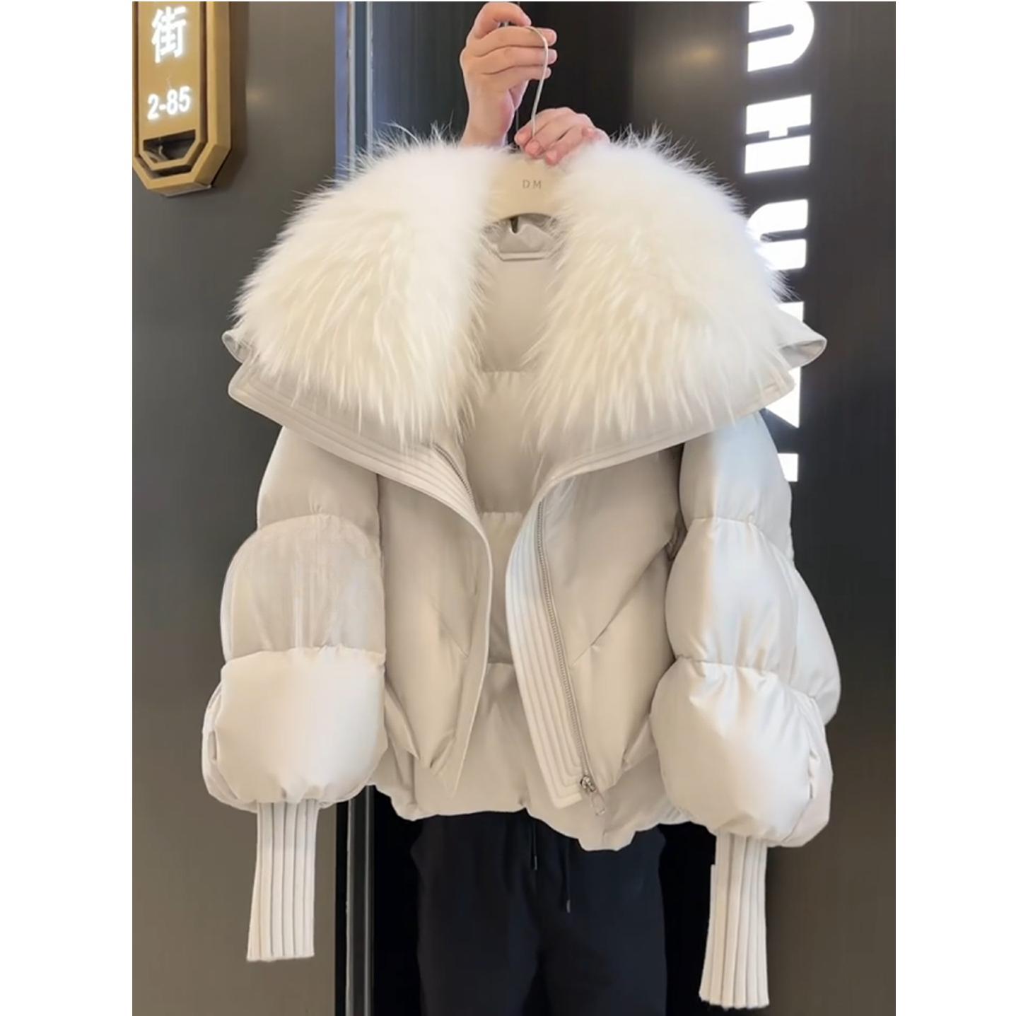 超好看毛领气质棉服女2025年冬季爆款高端加厚抗寒保暖面包服外套