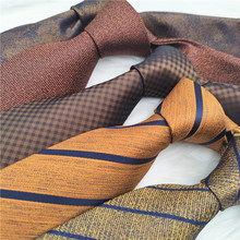 领带意大利那不勒良呔高端金色棕色玫瑰金手打复古领带