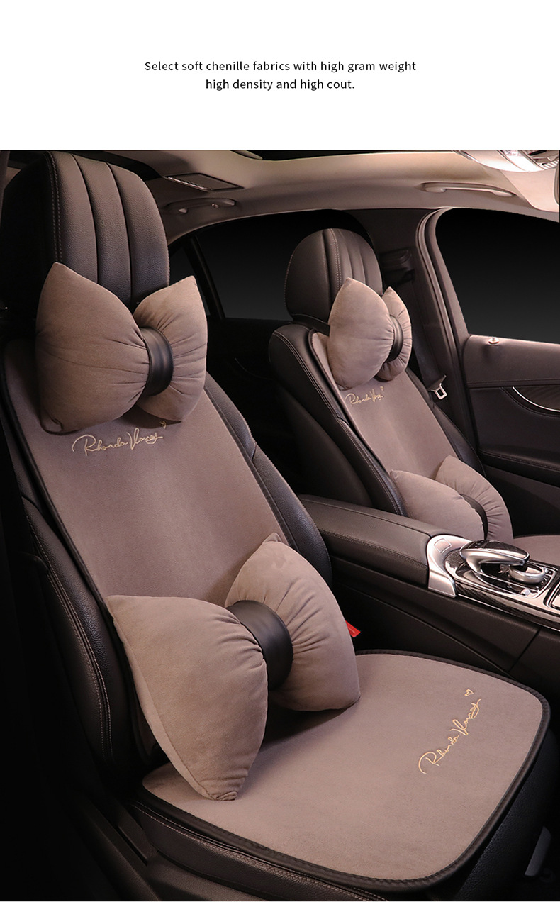 Suede Four Seasons car cushion four seasons constant temperature winter thermal single piece single seat three-piece ins style seat cushion