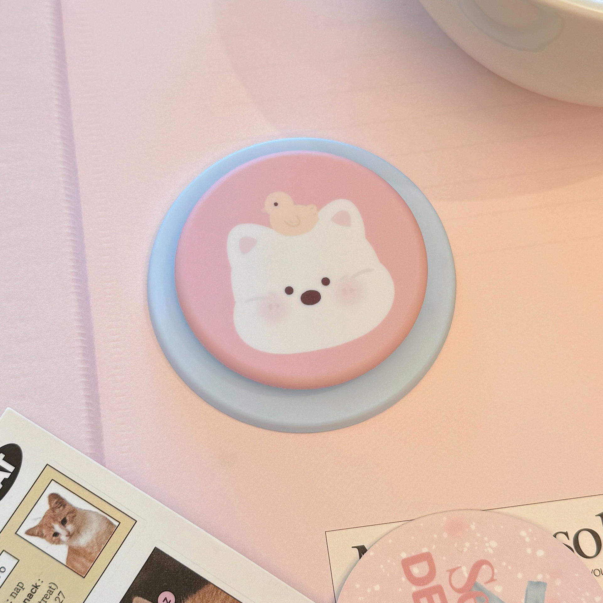 Dibujos animados de nicho para Magsafe soporte magnético película pequeño animal soporte de airbag de teléfono móvil retráctil portátil