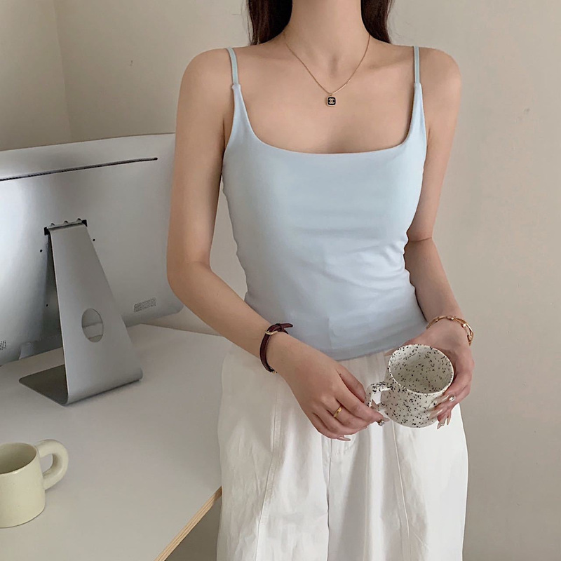 暖小艾702升级版莫代尔宝藏新色吊带背心免穿内衣女条纹内搭外穿|undefined