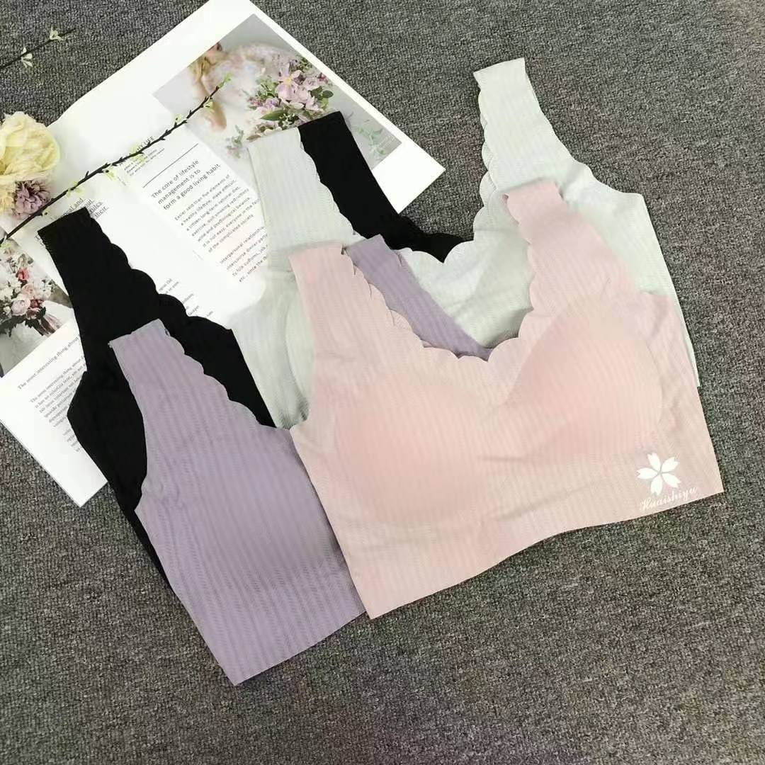 Nueva taza de látex sin marcas de alta calidad, chaleco de dama sin anillo de acero, bra de yoga, ropa interior deportiva, mujer al por mayor