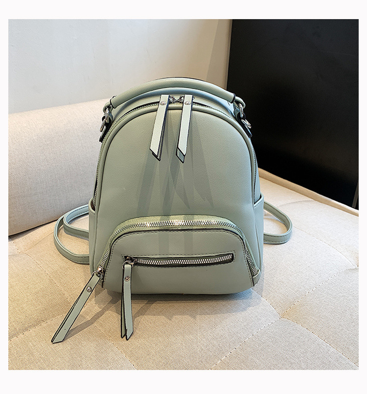 Fashionable And Versatile Solid Color Backpack Women's Urban Minimalist PU Business Backpack_voghion.com