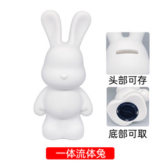 Wholesale fluid rabbit white blank DIY rabbit enamel doll manufacturer savings bank street stall toy