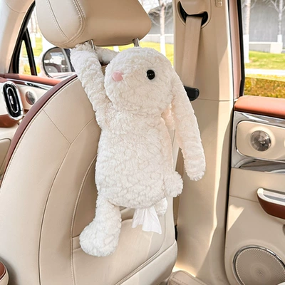 Tissue Hanging Bag Wholesale — Car tissue box/set - nika-rabbit-tissue-box-light-version