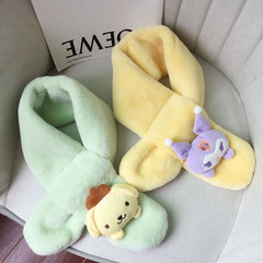 秋冬用子供スカーフ、秋冬800g厚手韓国風漫画柄ベビー用ネックウォーマー、子供用ぬいぐるみスカーフ