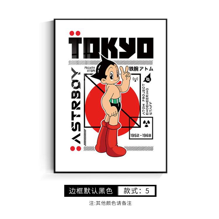 小紅書アトム装飾画寝室机児童室掛け画直播間ネット赤ミルクティー店装飾画