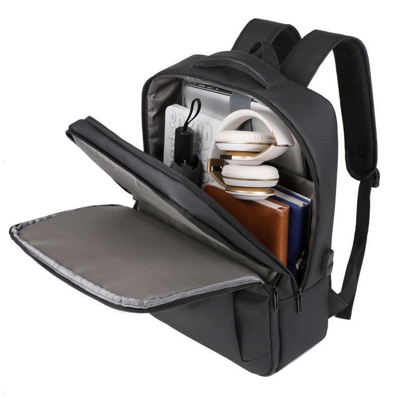 Transfronterizo 2024 nueva mochila de negocios de carga USB para hombres, reducción de carga de gran capacidad, mochila para computadora de viaje