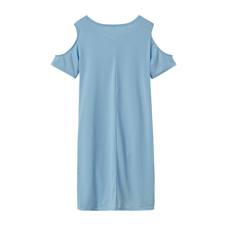 short-sleeved summer new solid color spring and summer strapless t-shirt dress NSYF58571