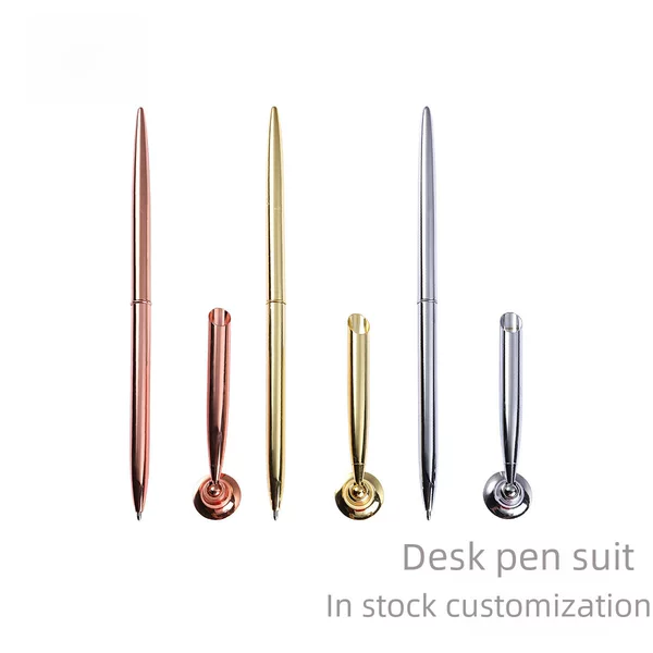 Metal desk pen Bank Hotel counter sign-in pen desk pen stand suit office fixed desktop ballpoint pen