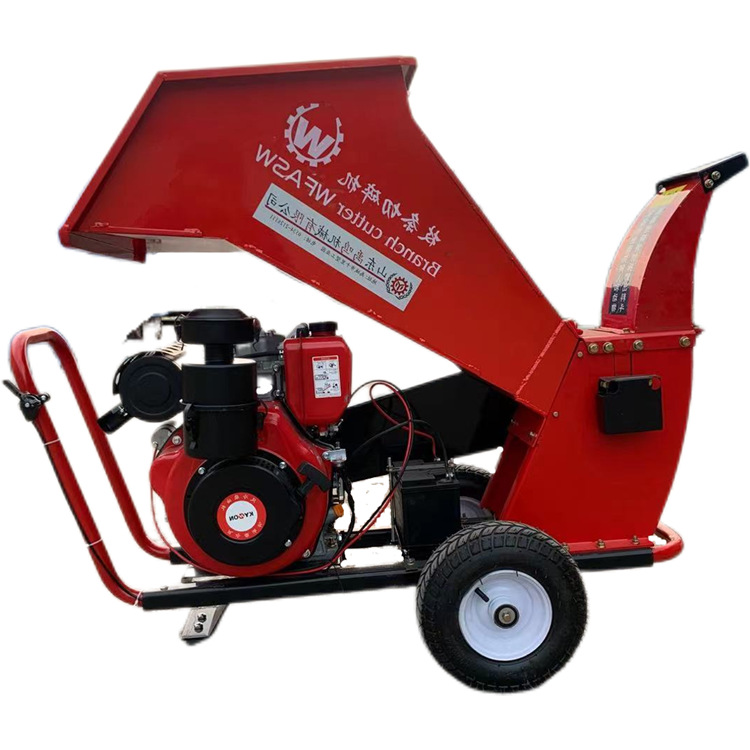 树枝粉碎机可移动式小型柴油发动机牧草玉米秸秆粉碎机家用碎枝机