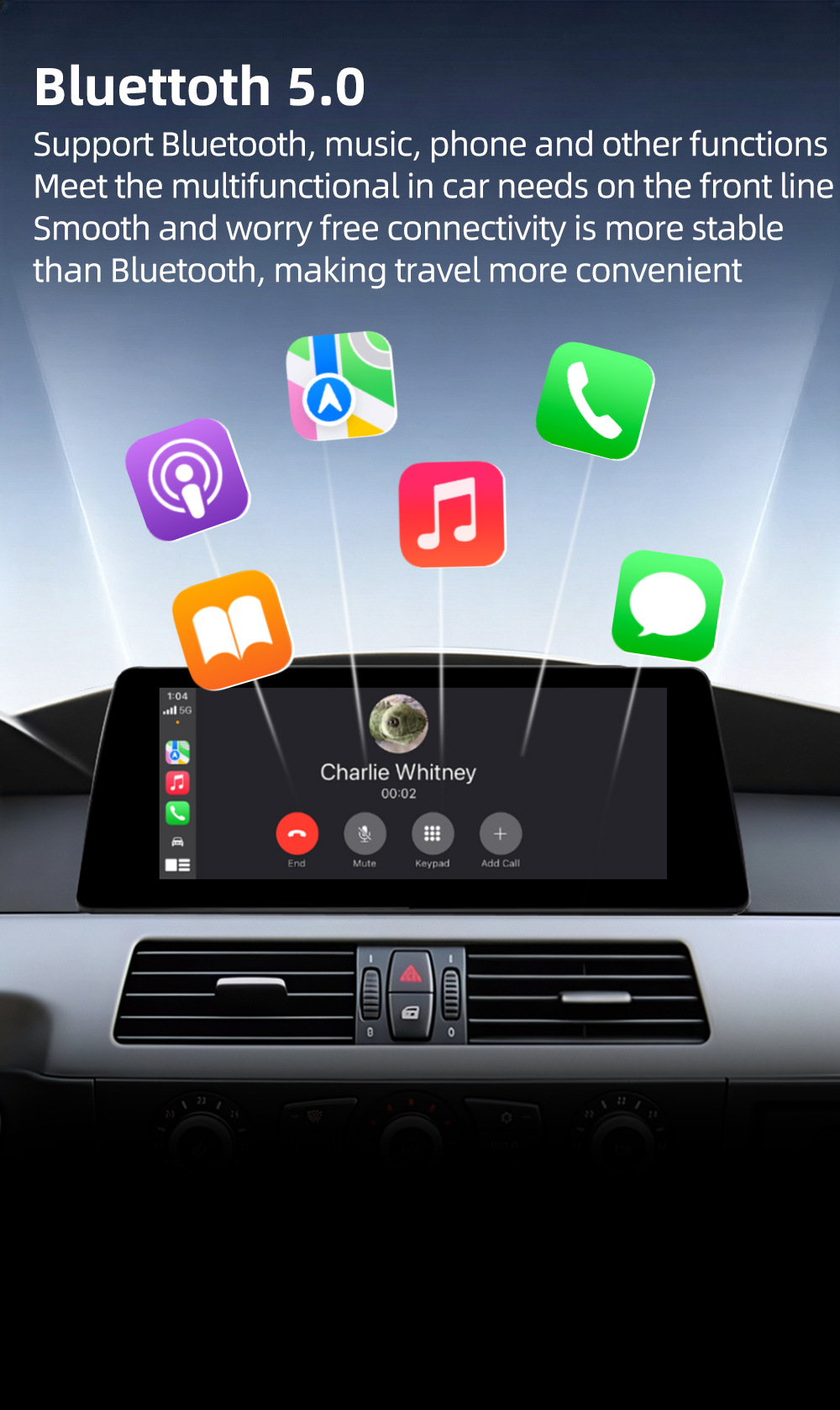 Large-Screen Car Central Control System Suitable for Bmw 5 Series E60 E61 2004-2010 Bluetooth Android Navigation Linux
