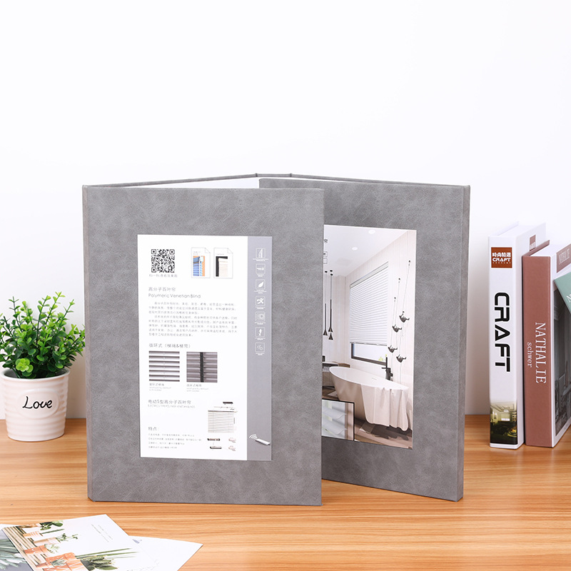 折叠式A3产品样板样品册制作活页夹色卡本外壳内页定制订做A4硬壳