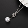 Necklace and earrings for leisure, set from pearl, jewelry for bride, European style, ebay, simple and elegant design