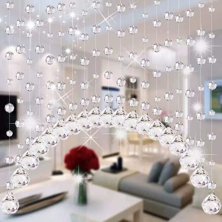 Crystal Bead Curtain with 28 Glass Bead Curtains, 40cm Acrylic Bead Curtain String Curtains, Stage Ceiling Crystal String
