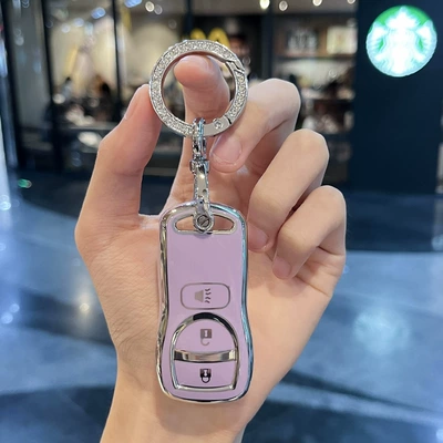 Car key bag – R30 Car Key Case - nissan-g-smart-3-key-purple-single-shell-diamond-ring
