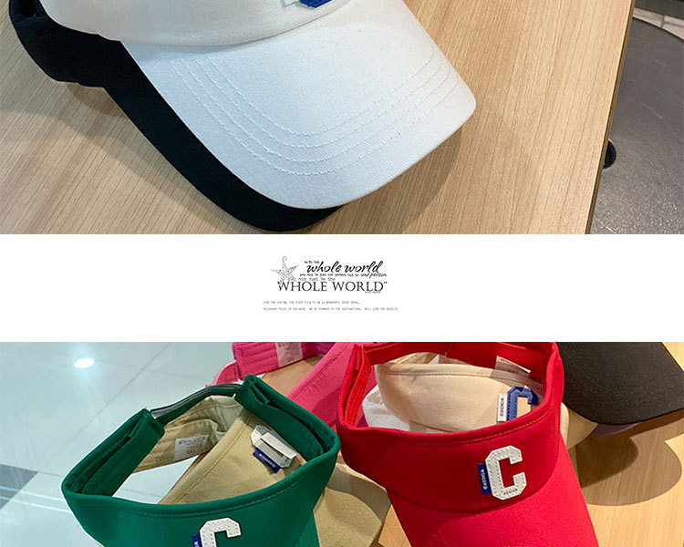 Damen Sommer Sonnenvisier Baseball Cap Mit C Buchstaben Design_voghion.com