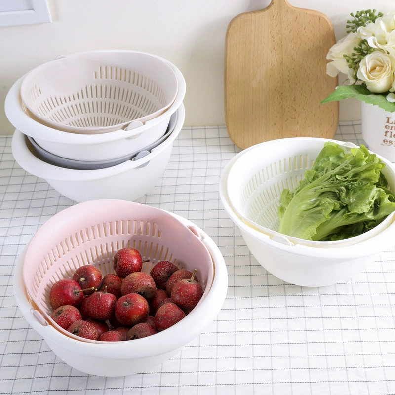Handheld Removable Double-Layer Drying Rack, Polypropylene, 23×10.5 cm, Hygienic Fruit & Veg Colander