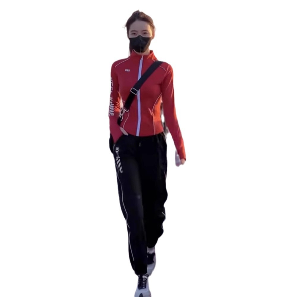 Travel sports suit for leisure, quick dry jacket for gym, trousers, for running 5